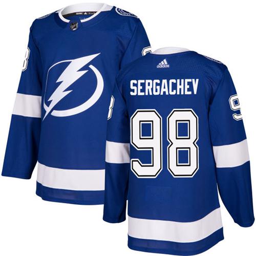 Adidas Men Tampa Bay Lightning #98 Mikhail Sergachev Blue Home Authentic Stitched NHL Jersey->more nhl jerseys->NHL Jersey